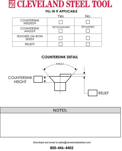 Shear Blade Countersink Template